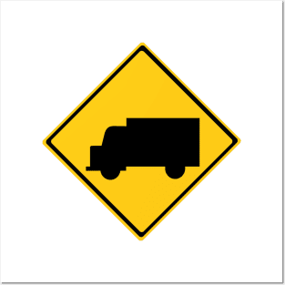 Road Truck Warning Sign Posters and Art